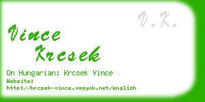 vince krcsek business card